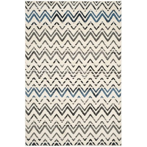 Safavieh Evoke Power Loomed Rectangle Rug- Cream - Blue- 4 X 6 Ft. EVK498D-4 - main